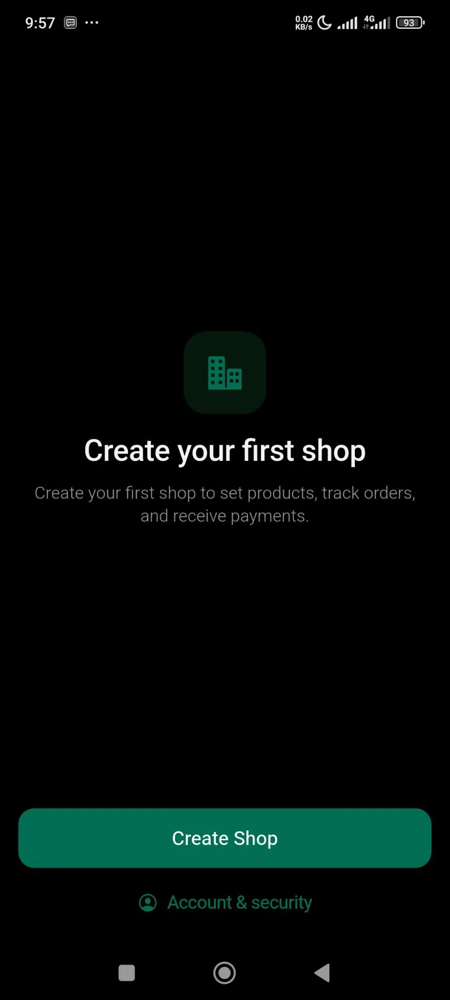 After adding the verification code your account will be created. Then you need to create your shop