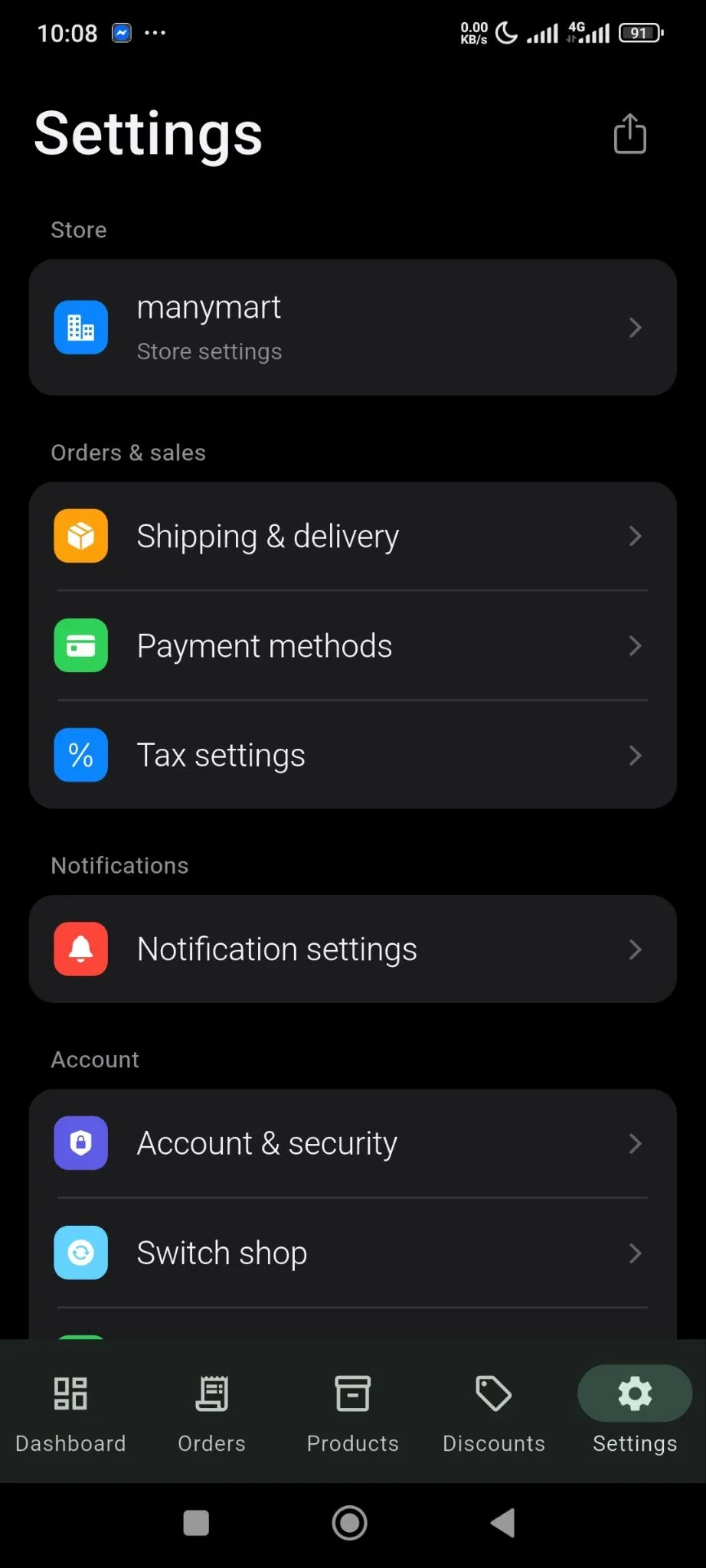 To enable the payment methods, click on the Payment Methods optio from the settings