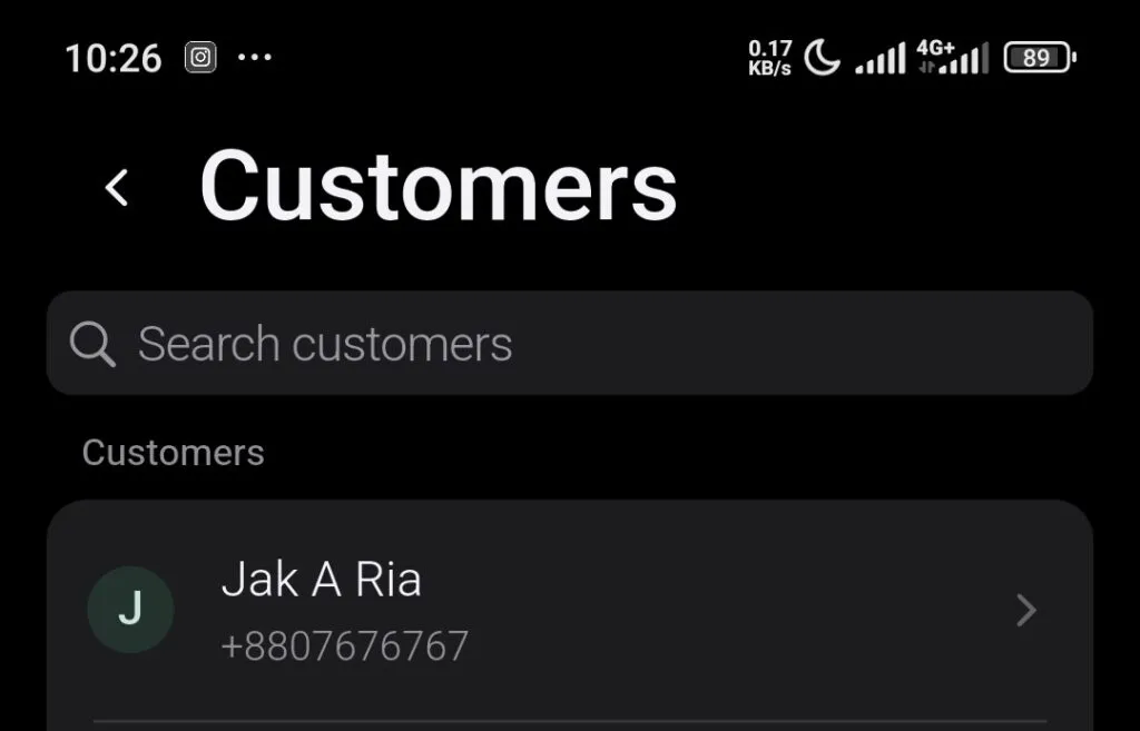 You will see all the customer details
