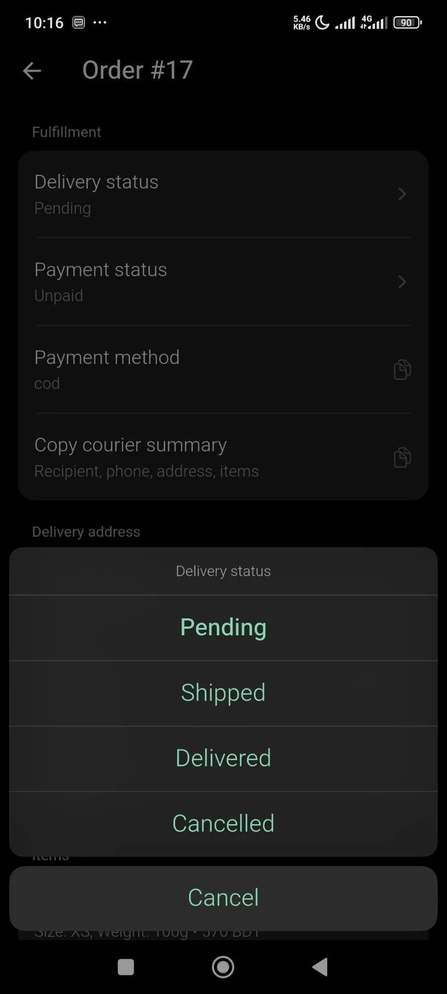 If you click on any particular order, you will get all the details of that order like you can edit