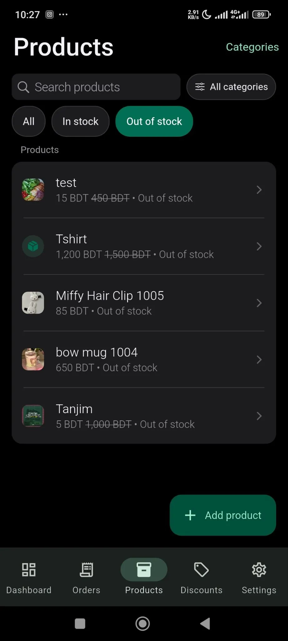 To see out-of-stock products
