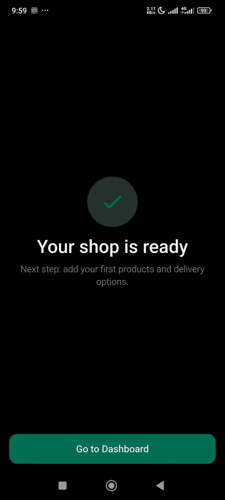 Then click on the Create Shop button to finish